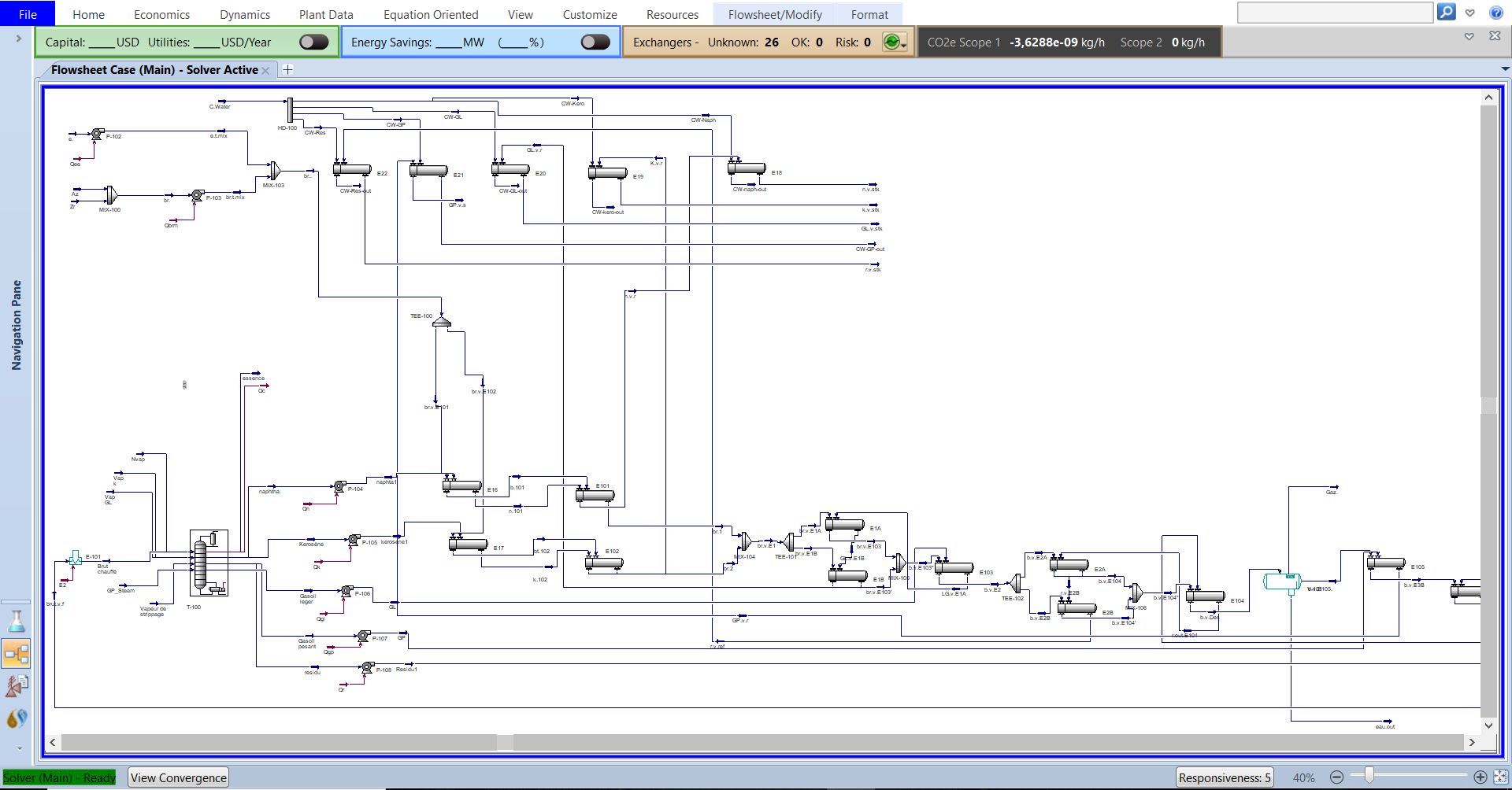 Atmospheric distillation simulation in Aspen HYSYS